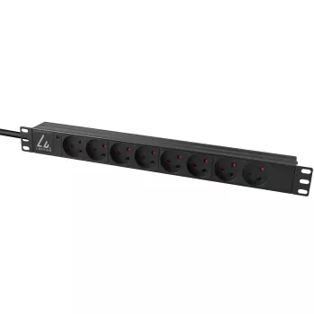 Lanview LVR-2MDK-LIC-DK8 strāvas sadalītājs (PDU) 8 AC kontaktligzdas 1U Melns