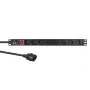 Lanview LVR-2MSCH-SW-C13-8 strāvas sadalītājs (PDU) 8 kontaktligzdas 1U Melns
