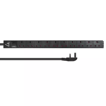 Lanview LVR-3MUK-SPD-UK10 strāvas sadalītājs (PDU) 8 kontaktligzdas 1,4U Melns