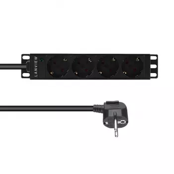 Lanview LVR-2MSCH-LIC-SCH4 10 collu pagarinātājs ar 4 Schuko ligzdām