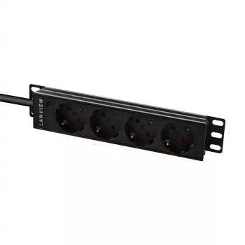 Lanview LVR-2MSCH-LIC-SCH4 10 collu pagarinātājs ar 4 Schuko ligzdām