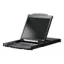 Rack konsole ATEN CL5800N 19 collu (48,3 cm) LCD 1280x1024 VGA USB/PS/2 tastatūra un pele Metāla 1U Melna