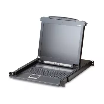 ATEN CL1000M statņa konsole, 17 collu (43,2 cm) LCD, 1280 x 1024, VGA, PS/2, 1U, melna