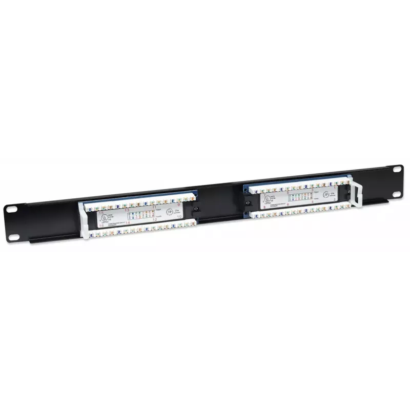 Intellinet Cat5e UTP 16-Port 1U Patch Panel Melns