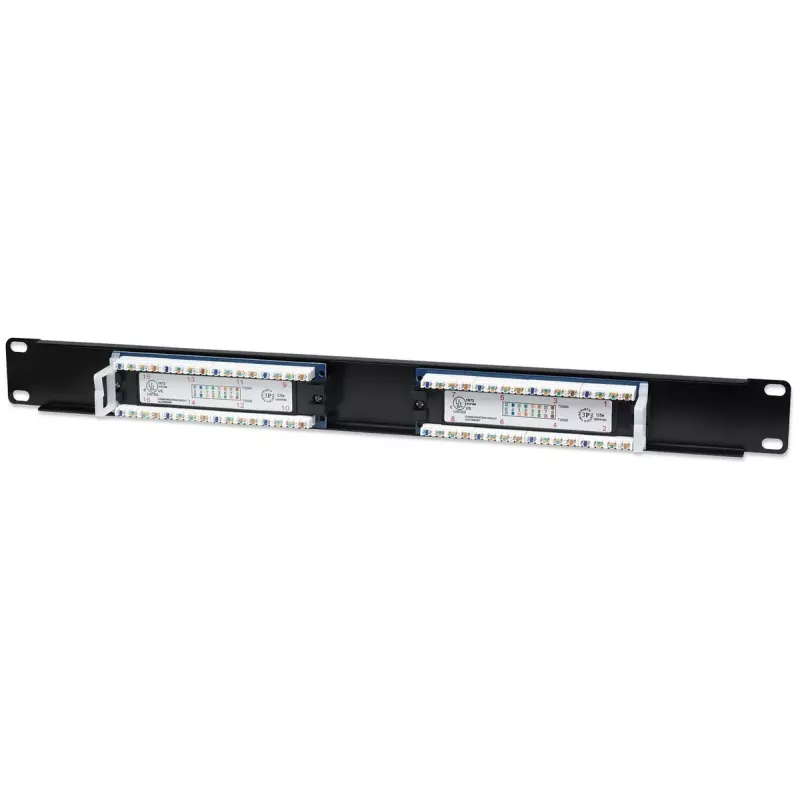 Intellinet Cat5e UTP 16-Port 1U Patch Panel Melns