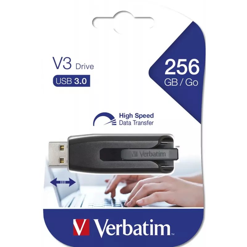 Verbatim Store 'n' Go V3 USB zibatmiņa, 256 GB, melna
