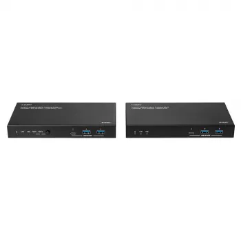 Lindy 100m Cat.6A 2 Host USB 3.2 Gen 1 & HDMI 4K60 tīkla raidītājs un uztvērējs