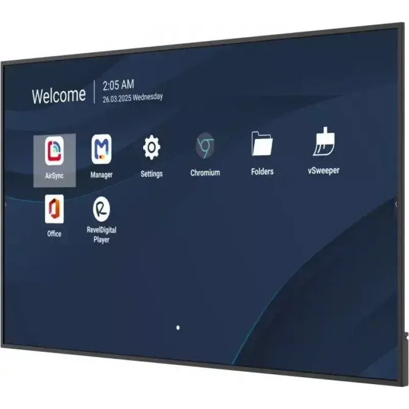 Komerciālais 86 collu 4K LCD Displejs VIEWSONIC CDE8614-2C, 3840x2160, 500 cd/m², Android 14, Wi‑Fi, 24/7