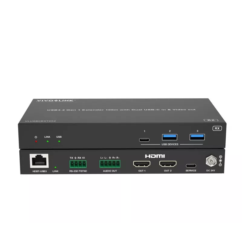 KVM pagarinātājs Vivolink VLUSBCEXT2X2 USB 2.0 1920x1200 150m