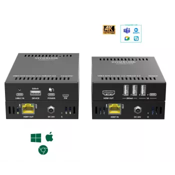 KVM pagarinātājs raidītājs un uztvērējs Vivolink VLUSBCEXT151 HDMI USB vadu 70m
