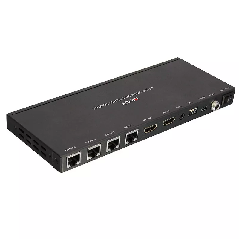 Lindy 70m Cat.6 4 Port HDMI un IR Sadalītājs-Paplašinātājs ar Cilpas Izeju