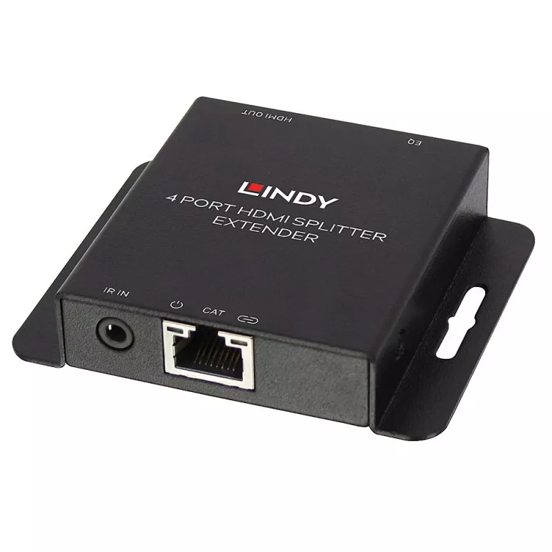 Lindy 70m Cat.6 4 Port HDMI un IR Sadalītājs-Paplašinātājs ar Cilpas Izeju