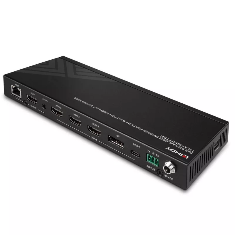 AV raidītājs Lindy 5 Portu Seamless Presentation Switch HDBaseT Extender 3840 x 2160 pikseļi