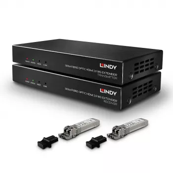 Lindy 300m šķiedras optikas HDMI 18G un IR pagarinātājs (AV raidītājs un uztvērējs)