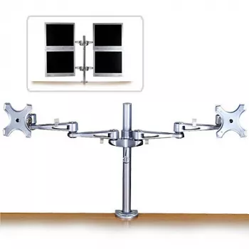 Lindy Dual Adjustable LCD Arms līdz 10 kg, sudraba