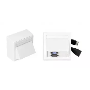 Vivolink WI221261 HDMI + USB A sienas kontaktligzda balta 2 moduļi