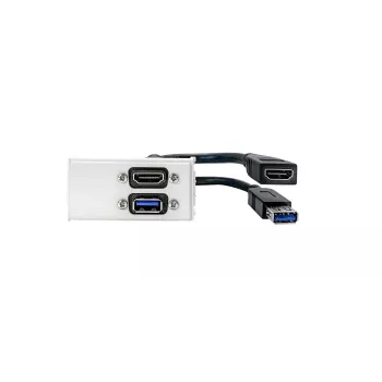 Vivolink WI221261 HDMI + USB A sienas kontaktligzda balta 2 moduļi