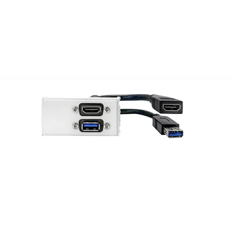 Vivolink WI221261 HDMI + USB A sienas kontaktligzda balta 2 moduļi