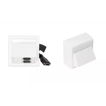 Vivolink WI221292 sienas kontaktligzda HDMI + DisplayPort + 3.5 mm balta