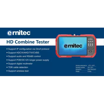 Ernitec 0070-24107-TESTER CCTV testa monitors 7 collas (17.8 cm) 1920 x 1200