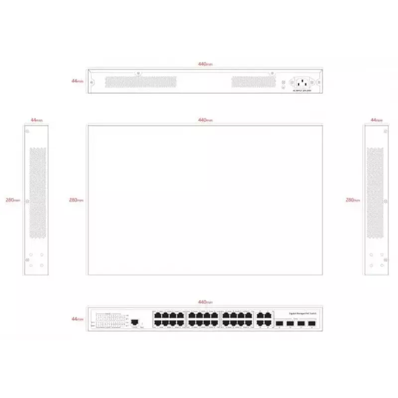 Tīkla slēdzis Ernitec ELECTRA-M224-1GB-370W 24 porti 1GB