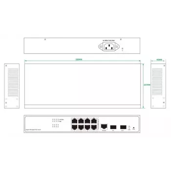 Tīkla slēdzis Ernitec ELECTRA-M08-1GB-150W 8 porti 1GB 150W