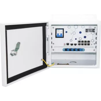 Ernitec ELECTRA-M10-OUTDOOR-200 pārvaldīts L2 Gigabit Ethernet PoE slēdzis (8 PoE + 2 SFP, 200 W, IP66)
