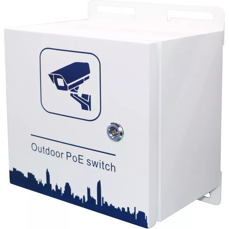 Ernitec ELECTRA-M10-OUTDOOR-200 pārvaldīts L2 Gigabit Ethernet PoE slēdzis (8 PoE + 2 SFP, 200 W, IP66)