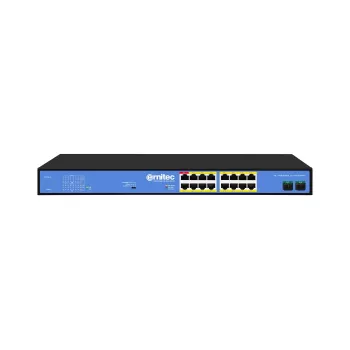 ERNITEC neparvaldāms PoE slēdzis ELECTRA-U16-1GB, 16 porti, 1 GbE augšupeja, 285W jaudas budžets
