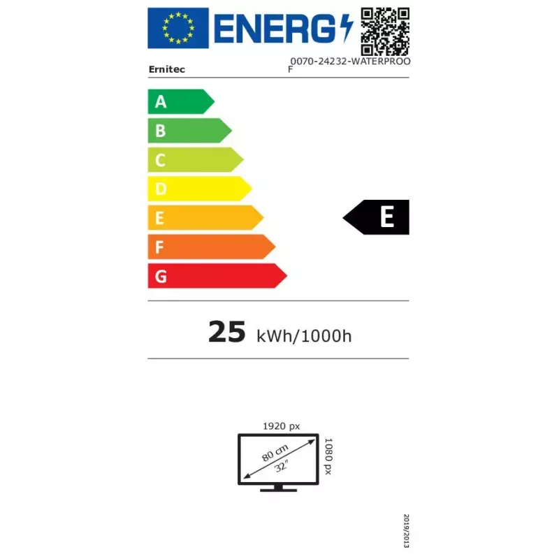 Ernitec 0070-24232-WATERPROOF ūdensizturīgs monitors 81,3 cm (32 collas) Full HD LED melns