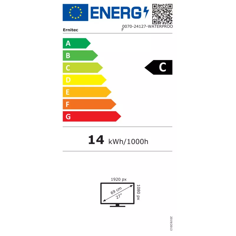 CCTV monitors Ernitec 0070-24127-WATERPROOF 24 collas LED 1920x1080