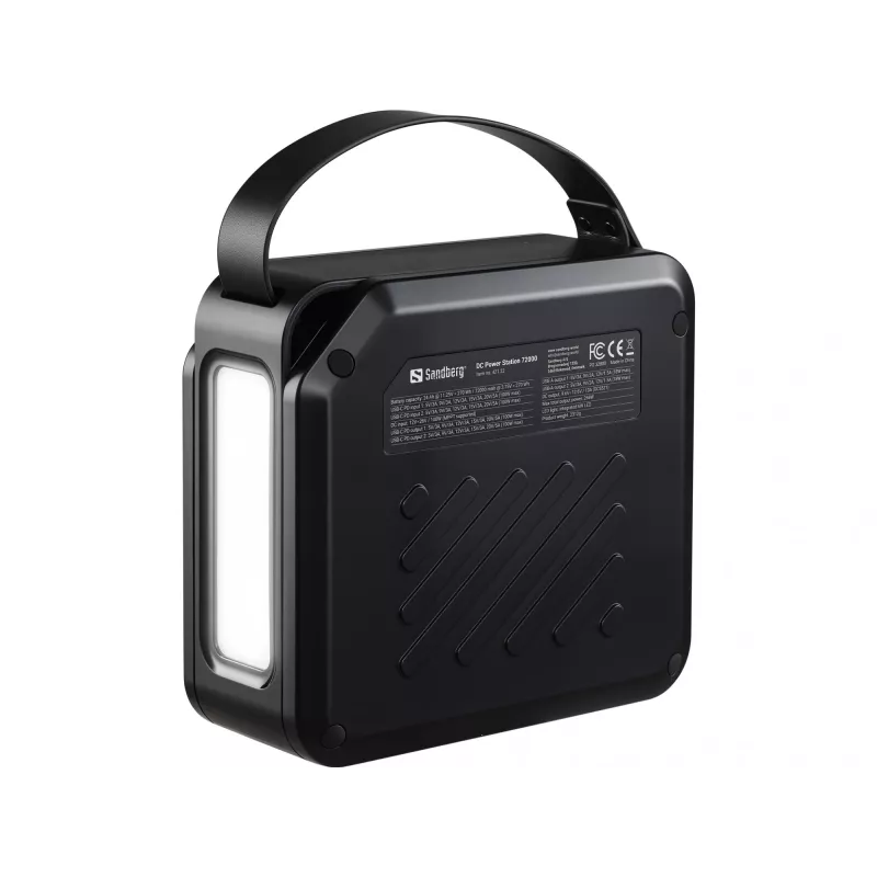 Pārnēsājama DC barošanas stacija SANDBERG Sandberg DC Power Station 72000 — LMFP 72 000 mAh, DC & USB-C ieeja, melna