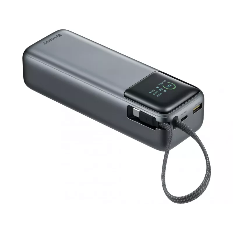 Pārnēsājams akumulators SANDBERG All-in1 Powerbank 20000 PD 130W — 20000 mAh, LiPo, USB-A 1x, USB-C 1x, 130 W, melns/pelēks
