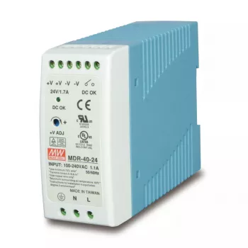 Barošanas bloks PLANET PWR-40-24, 40 W, 24 V, 100–240 V AC, pasīvā dzesēšana, LED indikators