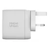 Ātrais GaN lādētājs Native Union Fast GaN Charger PD 67W Balts Intl 2C1A USB-C 2 porti 67W AC 100–240V aizsardzība pret pārstrāvu, pārspriegumu, pārkaršanu