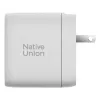 Ātrais GaN lādētājs Native Union Fast GaN Charger PD 67W Balts Intl 2C1A USB-C 2 porti 67W AC 100–240V aizsardzība pret pārstrāvu, pārspriegumu, pārkaršanu
