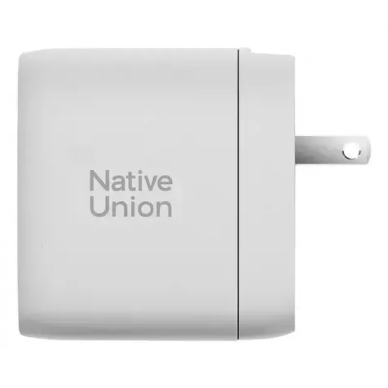 Ātrais GaN lādētājs Native Union Fast GaN Charger PD 67W Balts Intl 2C1A USB-C 2 porti 67W AC 100–240V aizsardzība pret pārstrāvu, pārspriegumu, pārkaršanu