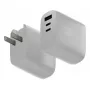 Ātrais GaN lādētājs Native Union Fast GaN Charger PD 67W Balts Intl 2C1A USB-C 2 porti 67W AC 100–240V aizsardzība pret pārstrāvu, pārspriegumu, pārkaršanu