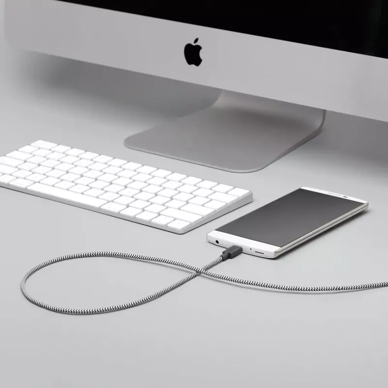 USB A uz USB-C kabelis Native Union Belt Cable XL 3 m Melns Balts