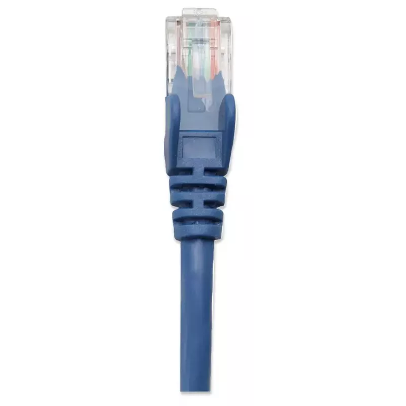 Intellinet tīkla vads Cat5e 0,5m zils CCA U/UTP PVC RJ45 zeltīti kontakti Snagless Booted mūža garantija