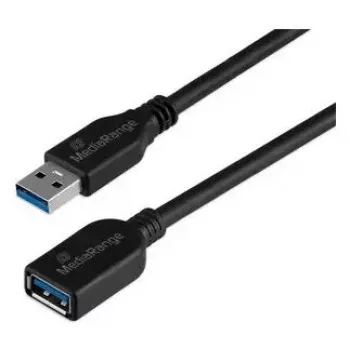 USB A – USB A kabelis MediaRange MRCS241 USB 3.2 Gen 1 (5 Gbit/s) 5 m Melns