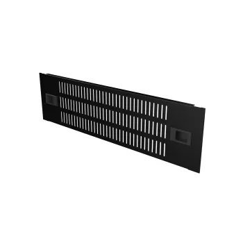 Ventilējams aizpildījuma panelis Lanview RAB405BL — tērauds, melns, 482×88×15 mm (plaukta piederums)