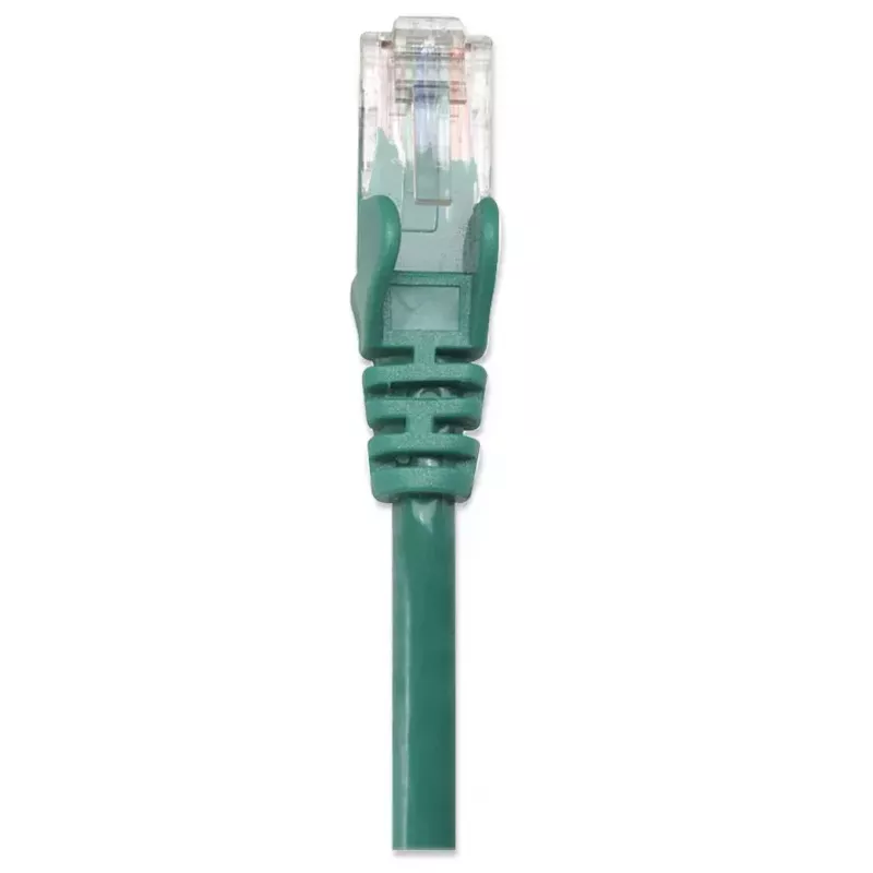 Intellinet tīkla vads Cat5e, 2 m, zaļš, CCA, U/UTP, PVC, RJ45, zeltīti kontakti, bezāķa, ar aizsargvāciņu, mūža garantija