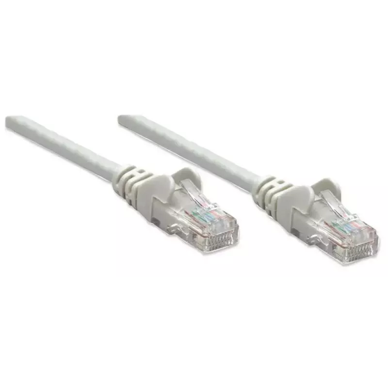Intellinet tīkla vads, Cat6, 1,5 m, Pelēks, CCA, U/UTP, PVC, RJ45, Apzeltīti kontakti, Bez aizķeršanās, Aizsargvāciņš, Mūža garantija