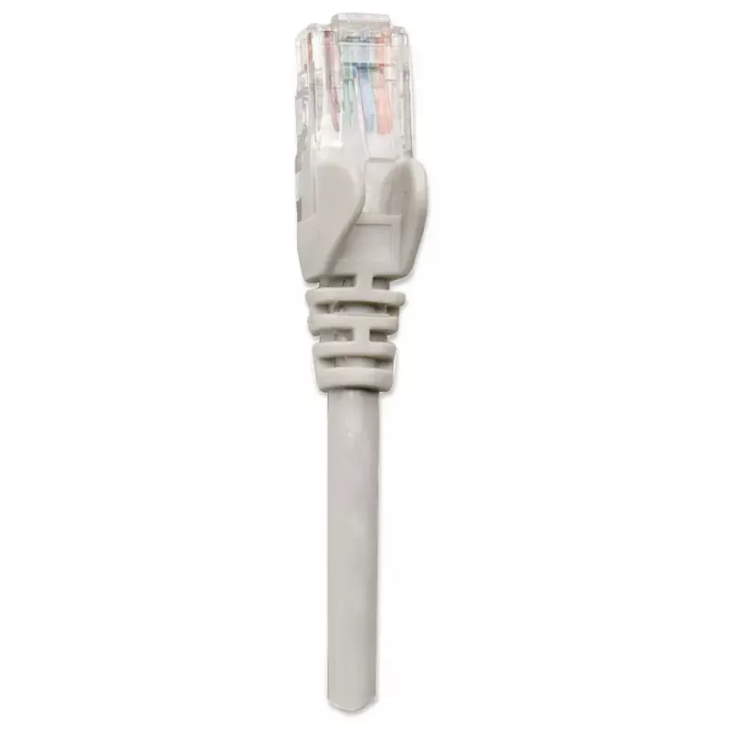 Intellinet tīkla vads, Cat6, 1,5 m, Pelēks, CCA, U/UTP, PVC, RJ45, Apzeltīti kontakti, Bez aizķeršanās, Aizsargvāciņš, Mūža garantija