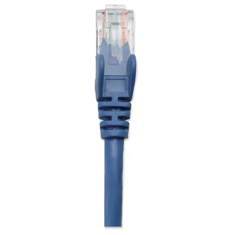 Intellinet Cat5e tīkla kabelis, 3m, zils, CCA, U/UTP, PVC, RJ45, zeltīti kontakti, bez aizķeršanās, ar aizsargvāciņu, mūža garantija