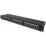 Intellinet Sadales panelis, Cat6a, FTP, 24-portu, 1U, ekranēts, 90° augšējā pieslēguma spailes, melns