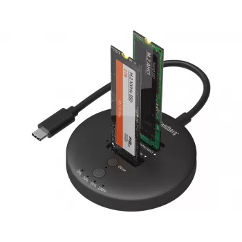 Sandberg USB3.2 Cloner Dock NVMe M.2 SSD, melns, 20 Gbit/s