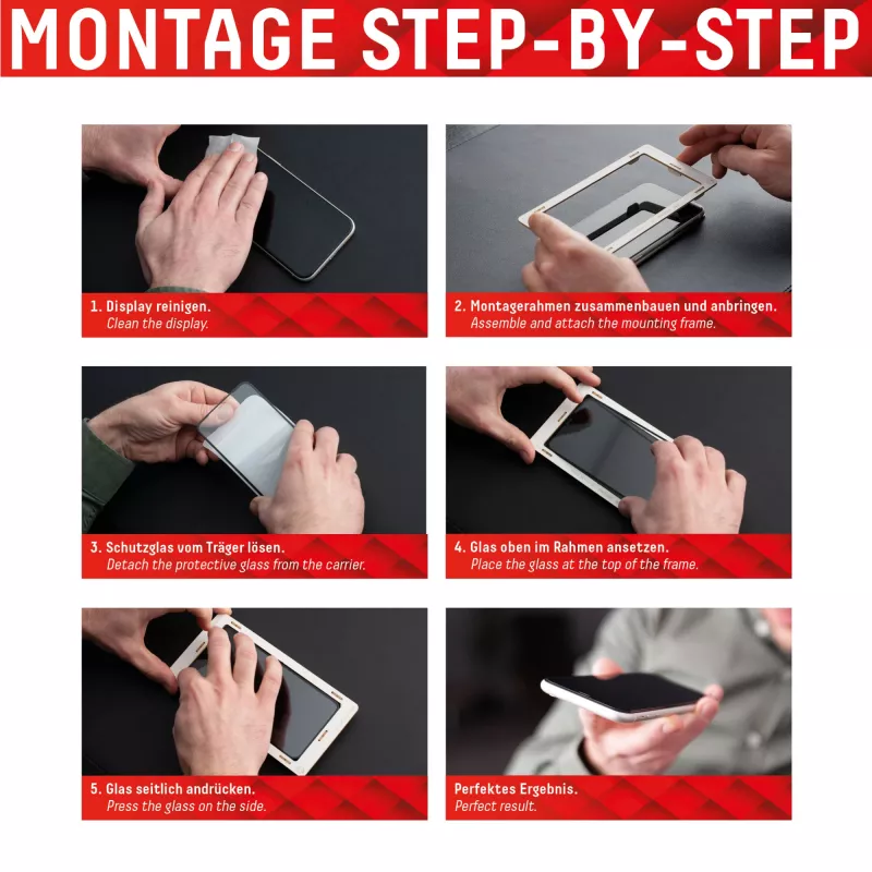 Displex ekrāna aizsargs (10H) Apple iPhone 12/12 Pro, Eco montāžas rāmis, rūdīts stikls, pret skrāpējumiem, saderīgs ar maciņiem
