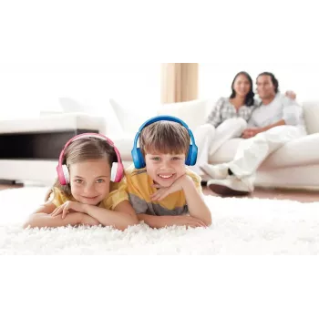 Lenco HPB-110PK bērnu Bluetooth austiņas ar skaļuma ierobežotāju (rozā)